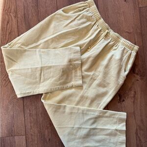 Vintage 90's It's Your Adventure Light Yellow Cotton Pull On Pant with Pocket XL